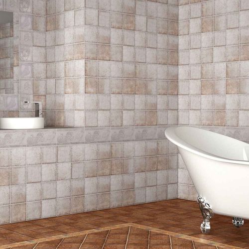 Piastrella in gres porcellanato - AGATA - TERRACOTA - levigata / da interno / da bagno