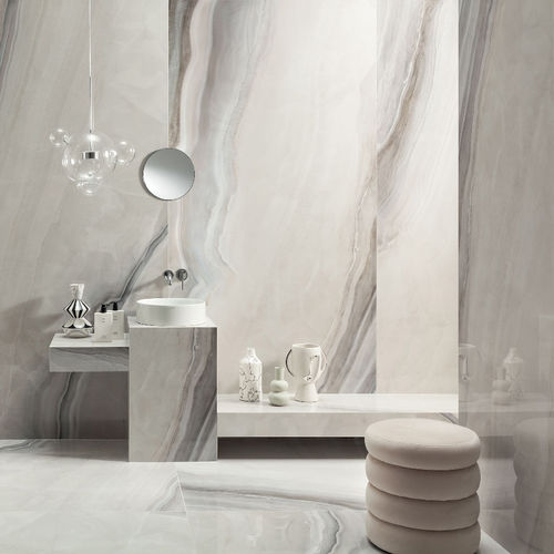 Piastrella in gres porcellanato - WHITE OPAL - TUBADZIN - lucida / da interno / da bagno