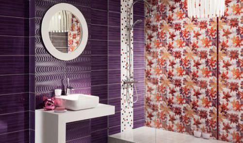 Piastrella in ceramica - WAVE VIOLET A - TUBADZIN - 3D / da interno / da bagno