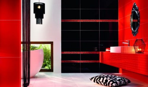 Piastrella in ceramica - RED - TUBADZIN - lucida / da interno / da bagno