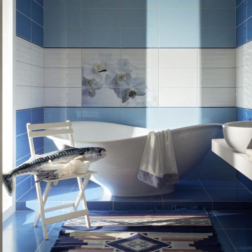 Piastrella in gres porcellanato - MAXIMA BLUE - TUBADZIN - levigata / da bagno / da parete