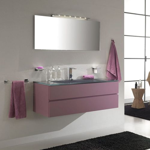 Mobile lavabo doppio - LOLA - TULLI ZUCCARI - sospeso / in laminato / contemporaneo