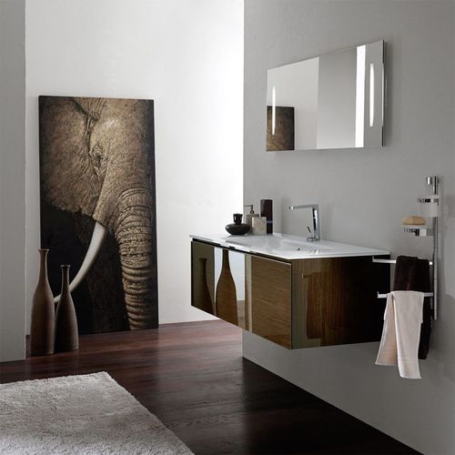 Mobile lavabo doppio - SWITZERLAND - TULLI ZUCCARI - sospeso / in legno / in vetro laccato