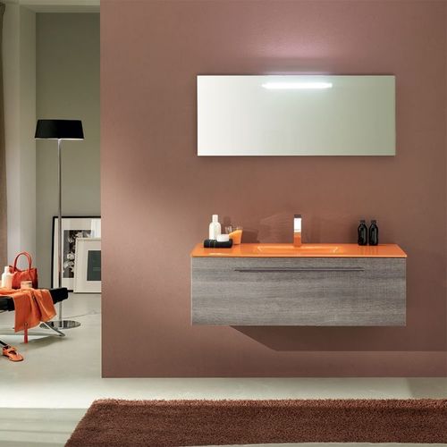 Mobile lavabo sospeso - ELBA - TULLI ZUCCARI - in ottone / contemporaneo / con sportello