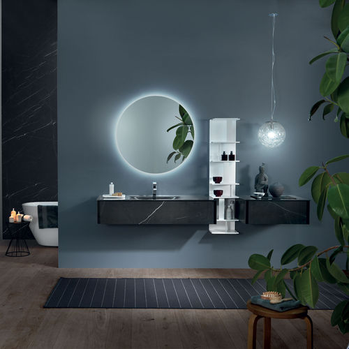 Mobile lavabo sospeso - ATELIER - TULLI ZUCCARI - in legno / in HPL / in vetro