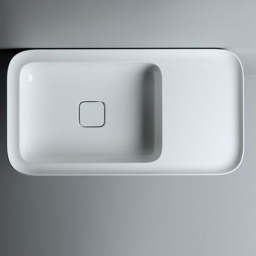 Lavabo da appoggio - CAMEO 75X40 H14 PIANO 26 - VALDAMA - in ceramica / rettangolare / contemporaneo
