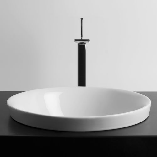 Lavabo da semincasso - SOUL 1 H4 - VALDAMA - in ceramica / rotondo / contemporaneo
