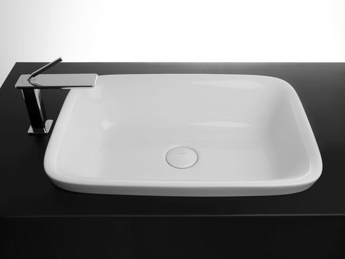 Lavabo da semincasso - SOUL 2  H4 - VALDAMA - in ceramica / rettangolare / contemporaneo