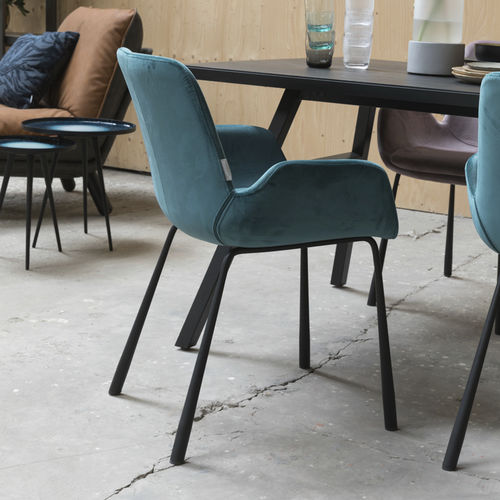 Sedia contemporanea - BRIT - Zuiver - da interno / in velluto / con supporto in acciaio