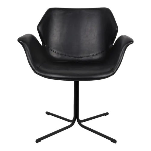 Poltrona contemporanea - NIKKI  - Zuiver - in ecopelle / in acciaio con rivestimento a polvere / nera