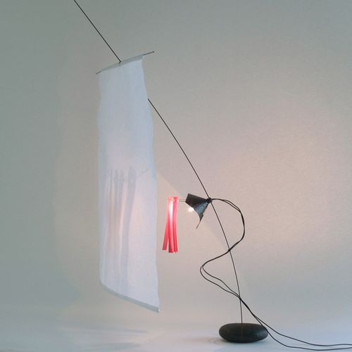 Lampada da tavolo - BUNRAKU  - CÉLINE WRIGHT  - in acciaio / in carta giapponese / contemporanea