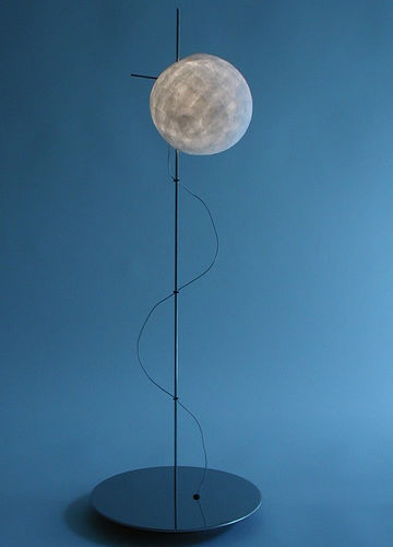 Lampada da tavolo - PETITE LUNE  - CÉLINE WRIGHT  - in acciaio inossidabile spazzolato / in carta giapponese / contemporanea
