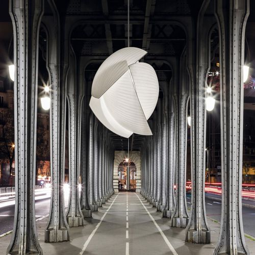 Lampadario contemporaneo - VOILES - CÉLINE WRIGHT  - in metallo / in carta giapponese / alogeno