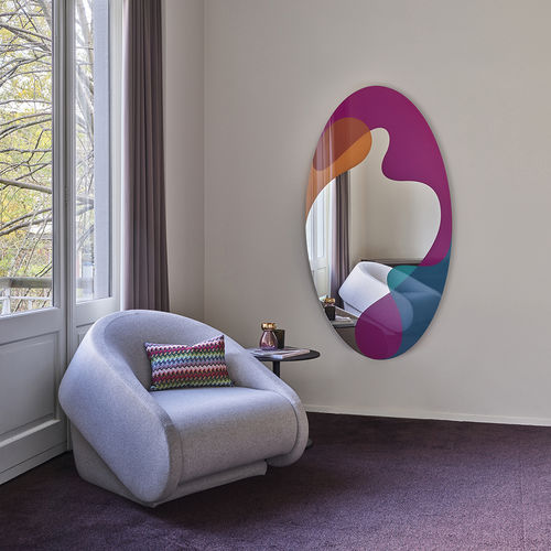 Specchio a muro - SPEKTRUM  - DEKNUDT MIRRORS  - contemporaneo / ovale / blu