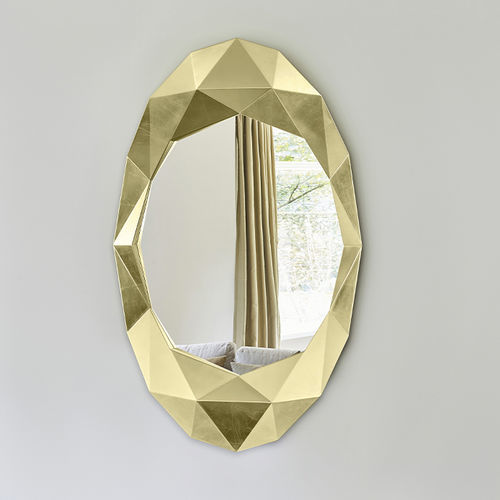 Specchio a muro - Precious Gold - DEKNUDT MIRRORS  - contemporaneo / ovale / in metallo