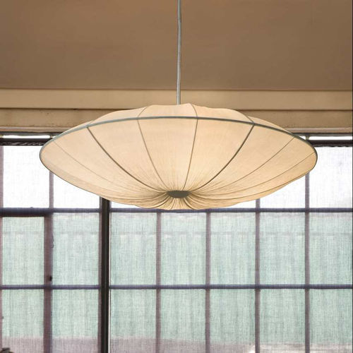 Lampada a sospensione - ARCHE - GONG - in metallo / in cotone / in seta