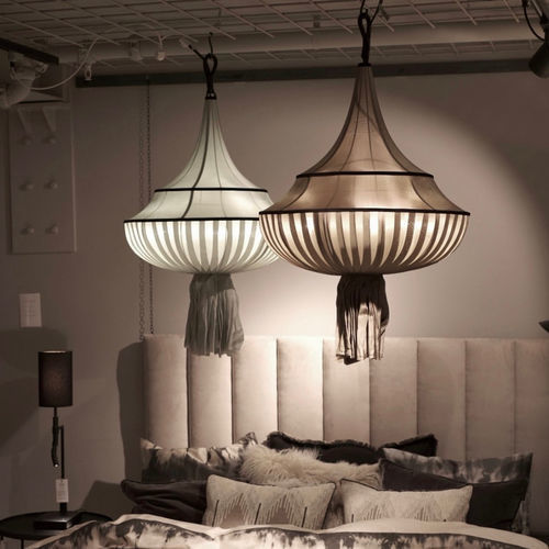 Lampada a sospensione - MEDUSE - GONG - in metallo / in cotone / in seta