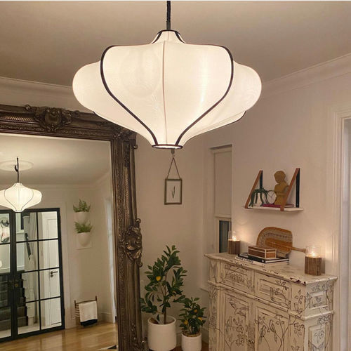 Lampada a sospensione - LEA - GONG - in seta / contemporanea / con cavo