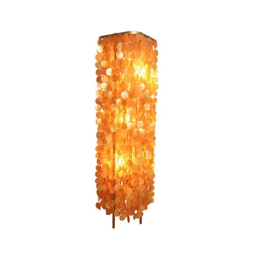 Lampada da terra - RITA  - GONG - in metallo / in madreperla / contemporanea