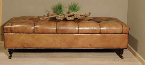 Divanetto imbottito classico - OLD ENGLAND HOCKER - HAZENKAMP FURNITURES BV - in pelle / marrone