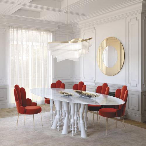 Sedia contemporanea - Grace - Jetclass - da interno / in tessuto / con supporto in acciaio inossidabile lucido