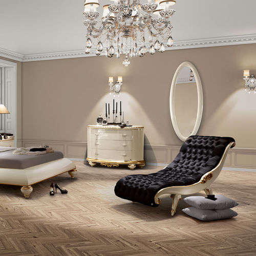 Chaise longue chesterfield - Venezia - Jetclass - in tessuto / in pelle / in legno laccato
