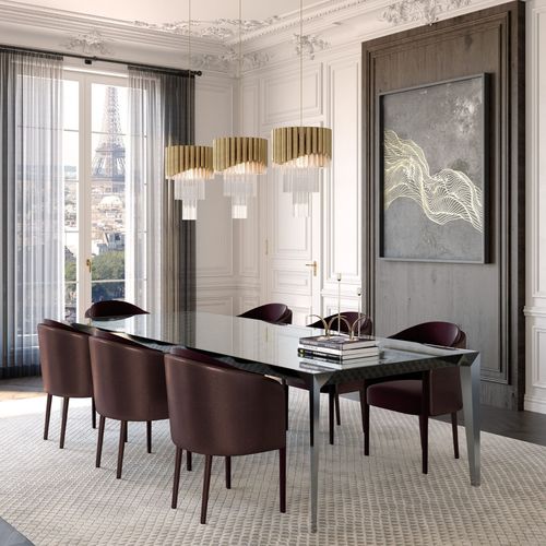 Sedia contemporanea - Collins - Jetclass - da interno / in tessuto / in pelle
