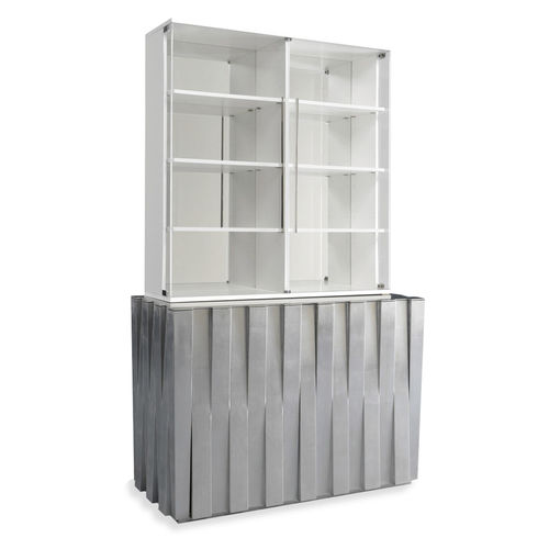 Libreria contemporanea - Empire - Jetclass - impiallacciata in legno / in vetro / in metallo laccato