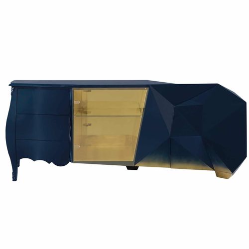 Credenza design originale - Evo II - Jetclass - in metallo laccato / in vetro / con cassetti
