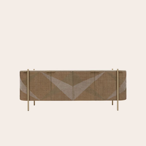 Credenza contemporanea - CANE EMBROIDERED - NADA DEBS - in rovere / in ottone / in plastica