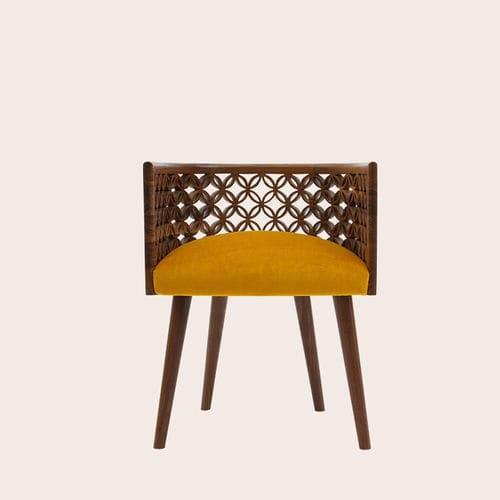 Sedia design originale - ARABESQUE - NADA DEBS - da interno / in tessuto / in noce americano