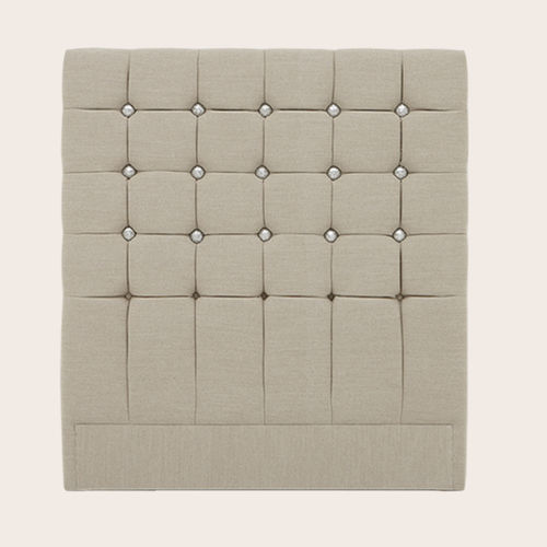 Testiera per letto matrimoniale - OPERA BUTTON - NADA DEBS - chesterfield / in lino / beige