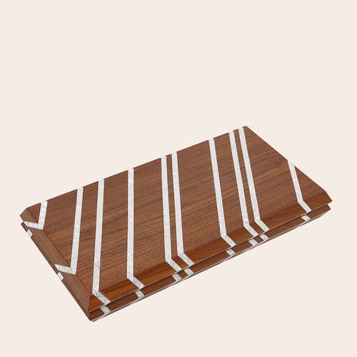 Tavolo da backgammon moderno - STRIPES - NADA DEBS - per uso residenziale / in noce americano