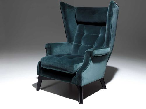 Poltrona classica - LIA - ORIOR BY DESIGN LTD - in velluto / a orecchioni