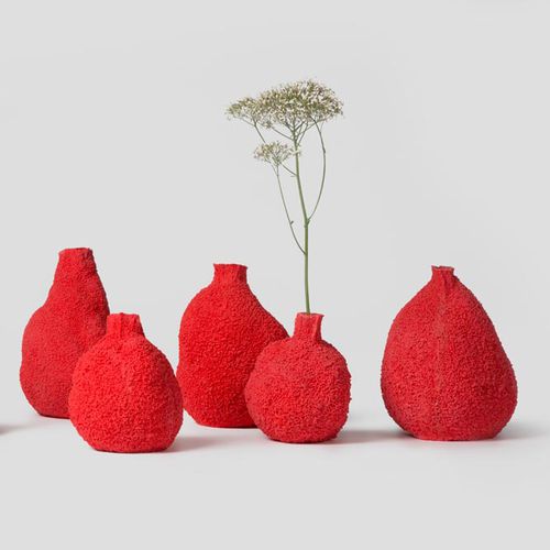 Vaso design originale - ELSE CORAL - PCM DESIGN - in resina / rosso