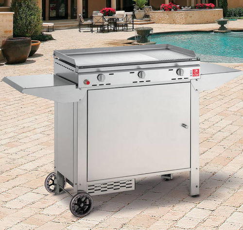 Barbecue a gas - CHEF - PLA.NET - con rotelle / in acciaio inossidabile / con contenitore