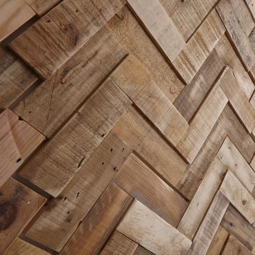 Lastra di paramento da interno - Herringbone Salvaged Pine - WONDERWALL STUDIOS - in legno / da incollare / per nuovo supporto