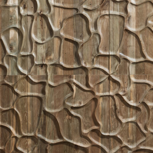 Pannello decorativo da parete - Dune Teak - WONDERWALL STUDIOS - di rivestimento / di lunga durata / in teak riciclato