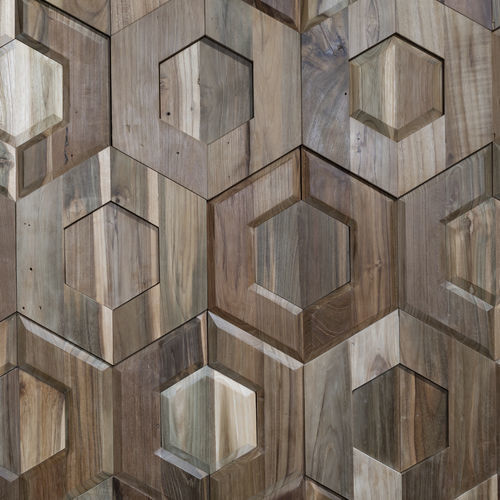 Pannello decorativo di rivestimento - Sestina Teak - WONDERWALL STUDIOS - da parete / per interni / in teak riciclato