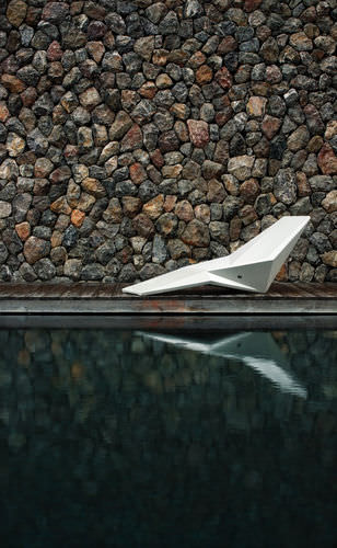 Lettino prendisole design minimalista - FLO-FOL - PLATO - in fibra di vetro / da giardino