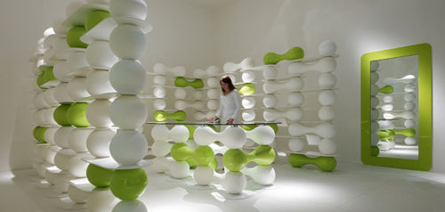 Tavolo design originale - BAGIGIO - Myyour - in plastica / con supporto in plastica / rettangolare