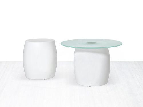 Tavolo d'appoggio contemporaneo - BART  - Myyour - in vetro / in plastica / con base in polietilene