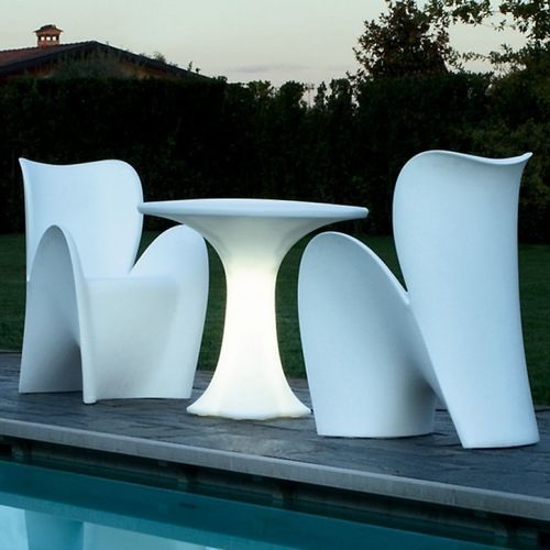 Tavolo da bistrot contemporaneo - TEDDY - Myyour - in plastica / rotondo / luminoso