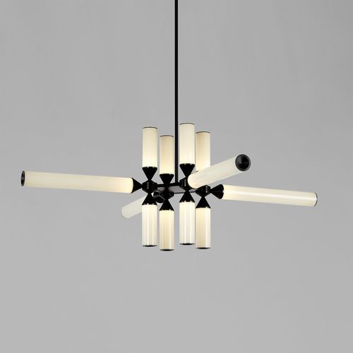 Lampadario contemporaneo - CASTLE 12-01 - Roll & Hill - in vetro / in alluminio / contract
