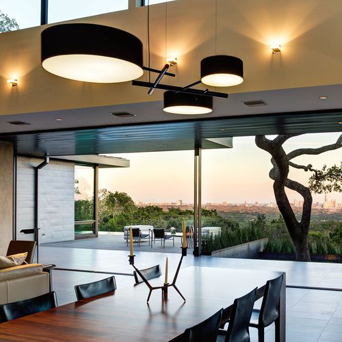Lampadario contemporaneo - EXCEL - Roll & Hill - in alluminio / in tessuto / contract