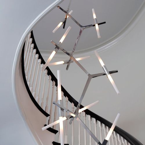 Lampadario contemporaneo - AGNES CASCADE 20 - Roll & Hill - in vetro / in alluminio / contract