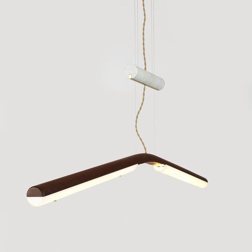 Lampada a sospensione - COUNTERWEIGHT - Roll & Hill - in ottone / in vetro / in legno