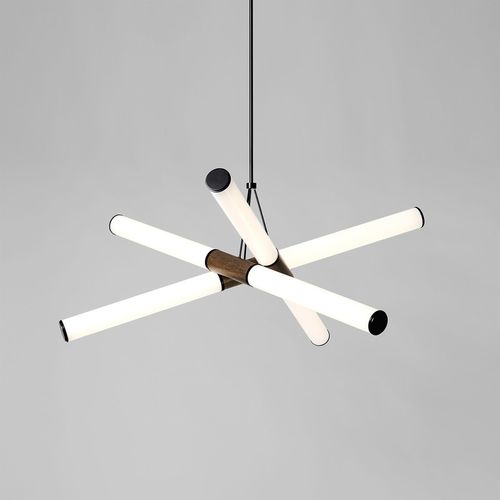Lampada a sospensione - MINI FARRAGO 02 - Roll & Hill - in ottone / in legno / in acrilico