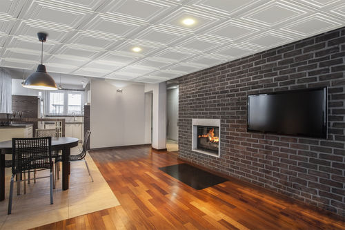 Controsoffitto in legno - PLAZA - MUR design - a quadrotte / decorativo