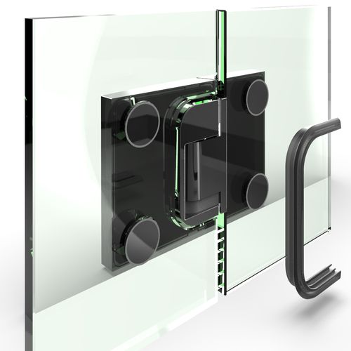 Cerniera per porta a vetri - PAVONNE : 8392-8844 - PAULI FRANCE  - per porta di doccia / in Zamak / con sistema autochiudente
